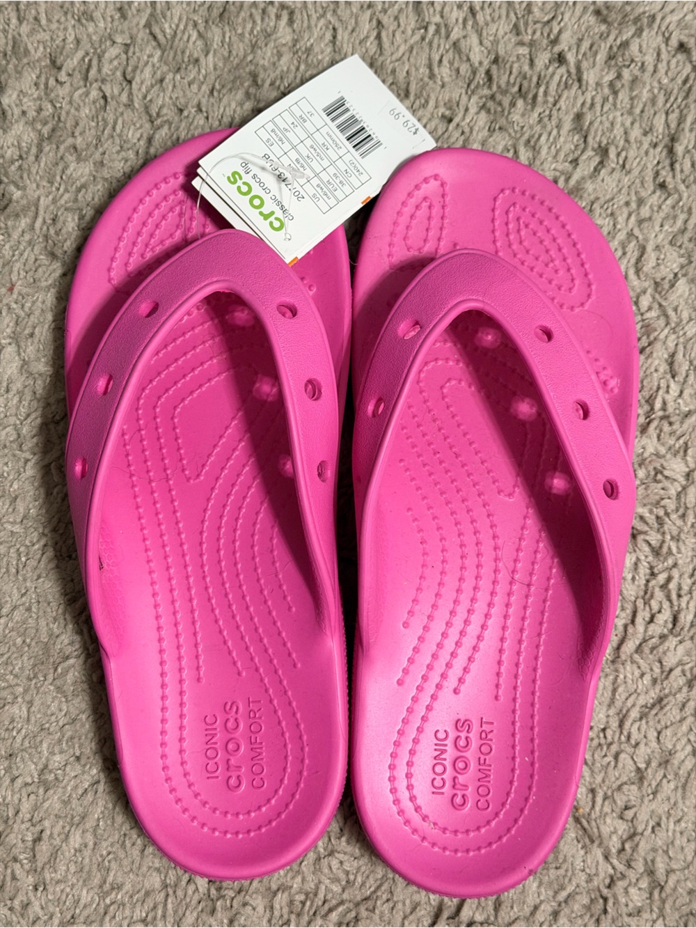 CROCS Women's Bright Pink Classic Croc Flip